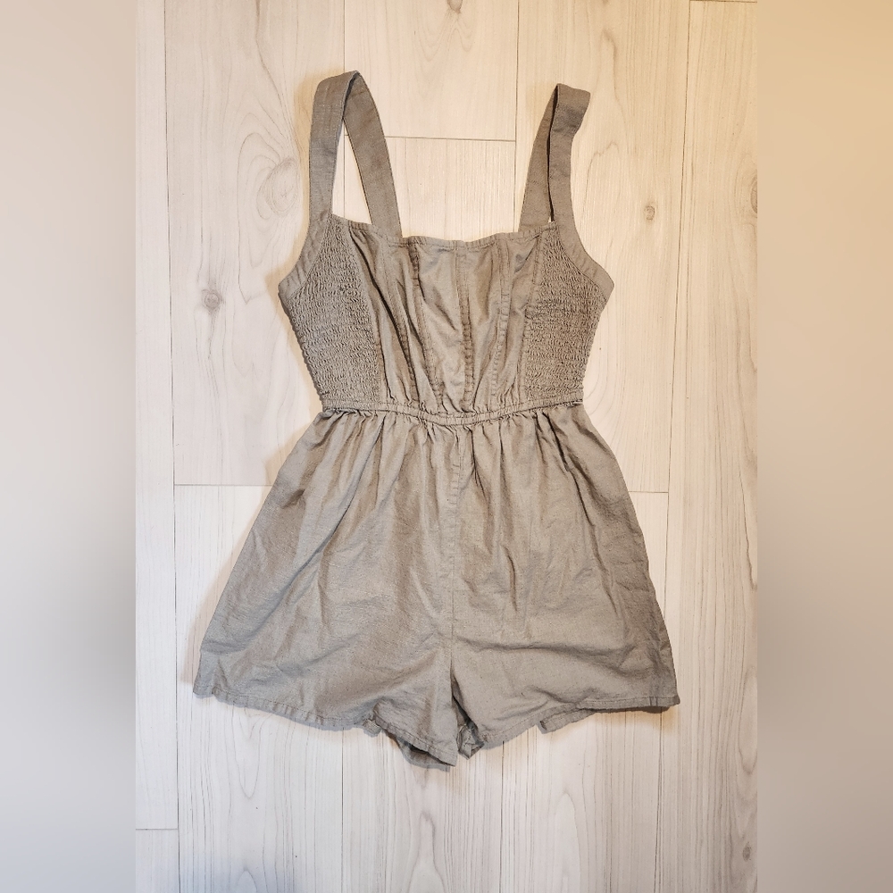 Urban Outfitters Sage Green Linen Romper